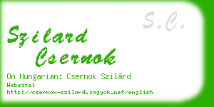 szilard csernok business card